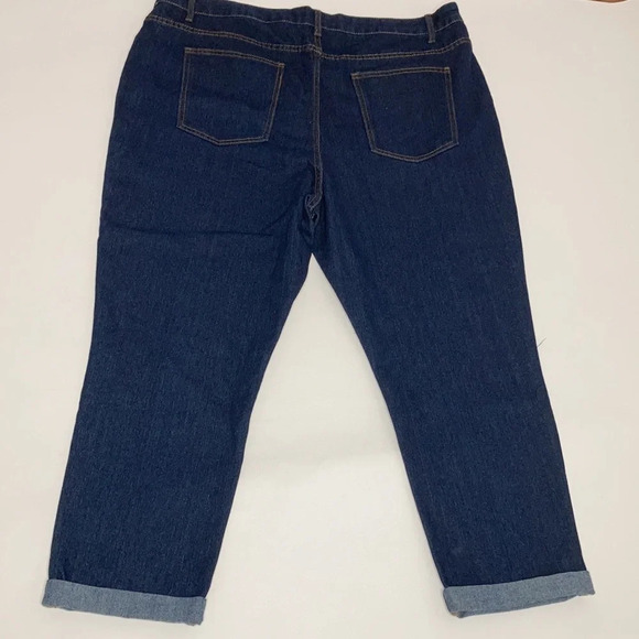 Boohoo Dark Wash Distressed Jeans Sz: 20 - Picture 4 of 7